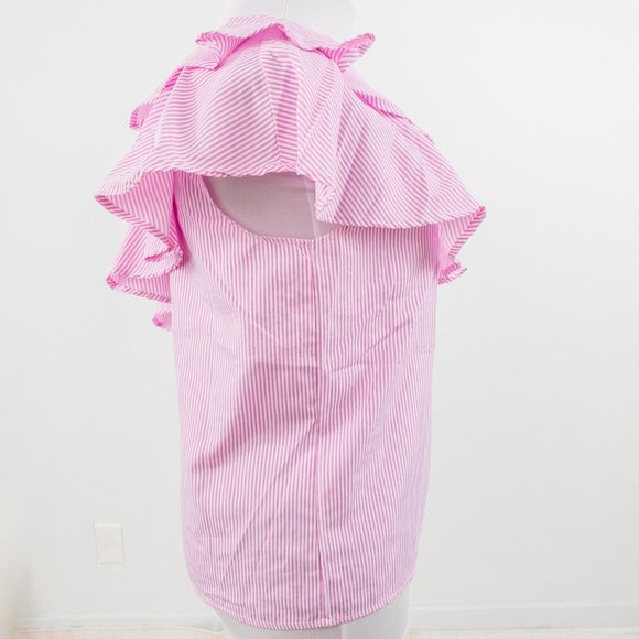 ASOS XL One Shoulder Ruffle Blouse Top Pink - Picture 5 of 7